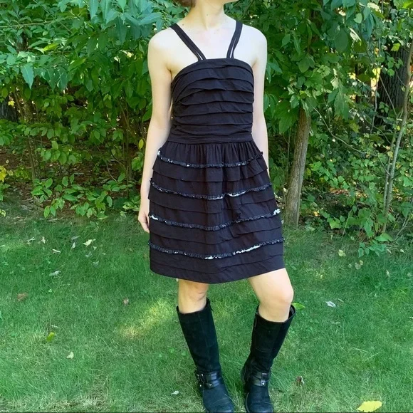 Anthropologie Leifsdottir Ruffle Bandage Dress, M. - Picture 3 of 9